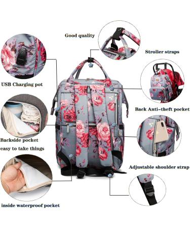 Buy Approach Multifunctional Mom Backpack - Waterproof Large Capacity Diaper Bag with USB Stroller Belts & Changing Pad - LD24 Chahuagray - Buy Online on GoSupps.com