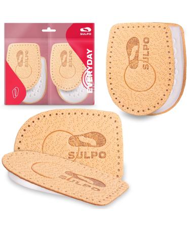 Sulpo 2 pairs of heel spur heel pillow - inserts for shoes - heel spur Obesents made of leather & latex foam - pain relief - Achilles tendon insoles - heel pillow for women and men beige heel spur 35-41 - Buy Online on GoSupps.com
