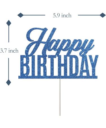 Tenhaisi Blue Glitter Happy Birthday Cake Topper Anniversary Party Birthday Sign Cake Topper Adults Children Teenager Birthday Party Cake Decoration Supplies - Buy Online on GoSupps.com