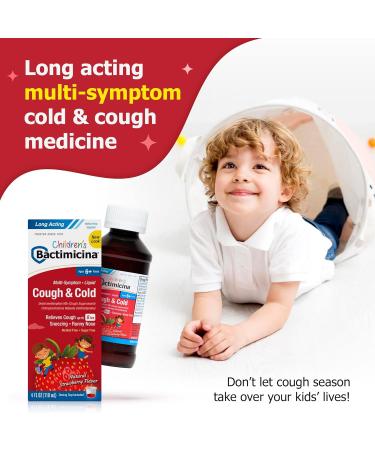 Children's Cough and Cold Liquid - Natural Strawberry Flavor - Cough Medicine for Kids Ages 6+ - 4 FL OZ - Shop Internationally - Buy Online on GoSupps.com