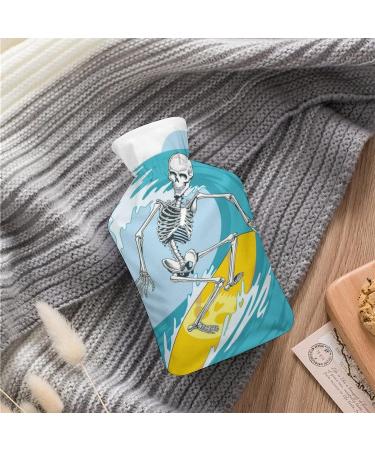 Buy Skull Surfing Hot Water Bottle with Cover | Plush Hand Warmer for Adults & Kids - 26.5x15.3cm | International Shipping Available - Buy Online on GoSupps.com