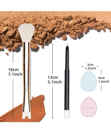 U-Shaped Viral Contour Nose Brush Set | Dual-Ended Makeup Brush & Foundation Sponge for Perfect Contouring | Enhance Your Look with Professional Makeup Tools - Buy Online on GoSupps.com