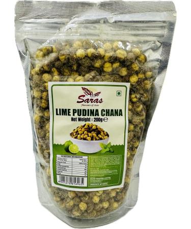 Saras Lime Pudina Chana - 200g (Pack of 5) | Authentic Indian Savory Snack | Crispy and Flavorful | Ideal for Snacking On-The-Go - Buy Online on GoSupps.com