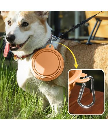 Buy Tokayife Foldable Dog Bowl 560ml - Travel-Friendly Indoor & Outdoor Use Orange - Includes Carabiners - Buy Online on GoSupps.com