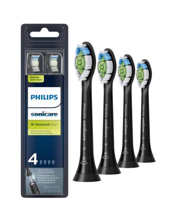 Philips Sonicare Genuine W DiamondClean Replacement Toothbrush Heads, 4 Brush Heads, Black, HX6064/95 4 Black - Buy Online on GoSupps.com
