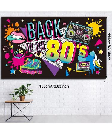 80's Party Decorations Banner & Backdrop Set - 73 x 43 x 0.04 Inch - Retro Photography Background & Supplies - Buy Online on GoSupps.com