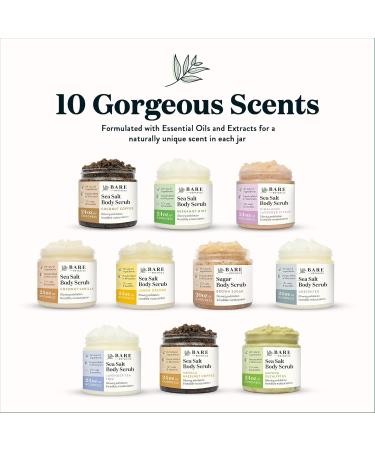 Bare Botanics Coconut Coffee Exfoliating Body Scrub 24oz | Made in USA | All Natural Sea Salt Scrub w/Skin Loving Moisturizers | Vegan & Cruelty Free | Ready to Gift w/a Cute Wooden Spoon - Buy Online on GoSupps.com