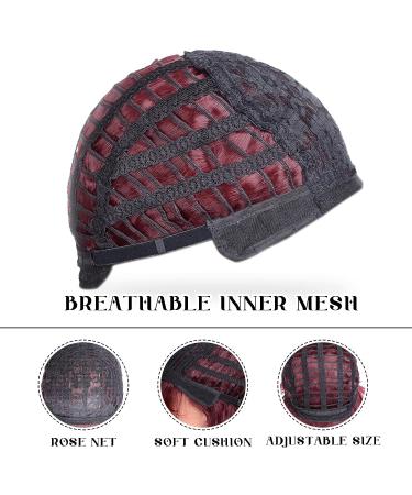 Aida Wine Red Bob Wig with Bangs | Short Straight Synthetic Wig for Women | Heat Resistant Fiber | Burgundy 99J Color | Ideal for Halloween Cosplay and Parties - Buy Online on GoSupps.com