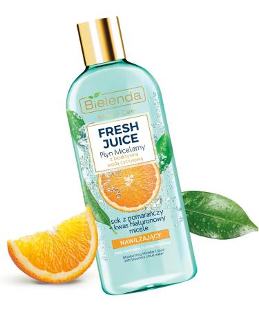 Bielenda Fresh Juice - For Daily Washing And Cleansing Of The Face - Leaves The Skin Matt Normalized And Detoxified-Moisturizing Micellar Liquid With Bioactive Citrus Water Orange Juice - 500 ml - Buy Online on GoSupps.com