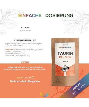 Taurine Powder 500g | 100% Pure Vegan | Laboratory Tested Quality from Austria | Sanutrition - Buy Online on GoSupps.com