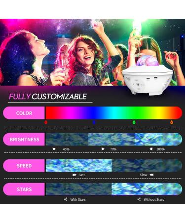 Galaxy Projector Star Light with Bluetooth Speaker - LED Night Light for Kids & Adults - Timer & Ocean Wave Effects - Birthday Gift - Home Room Decor (White) - Buy Online on GoSupps.com
