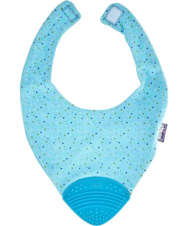 Chicco Blue Bib with Integrated Teething Ring | Easy-to-Clean Baby Bib for Teething Relief - Buy Online on GoSupps.com