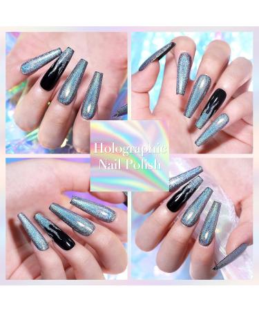 Born Pretty Silver Glitter Holographic Gel Polish Set - 7ML Shiny Disco DJ Nail Art Manicure Varnish - Buy Online on GoSupps.com