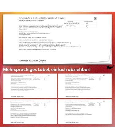 Doctors Best ResveraTrol French Red Vine Grape Extract - 60mg 90 Vegan Capsules | Gluten-Free Non-GMO Laboratory Tested Vegan Friendly - Buy Online on GoSupps.com