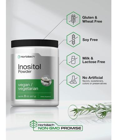 Inositol Powder 8 oz - Vegan, Vegetarian, Non-GMO, Gluten Free Supplement - Buy Online on GoSupps.com