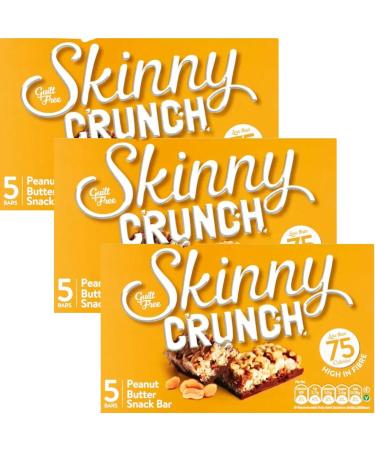 3 x Bundle Containing Skinny Crunch Peanut Butter & Chocolate Snack Bars With Oerich Inspirational Card - Buy Online on GoSupps.com