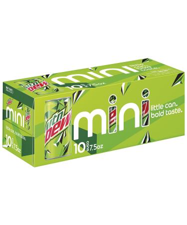 Mountain Dew Soda, 7.5 Ounce Mini Cans, 10 Pack Mountain Dew 7.5 Ounce (Pack of 10)