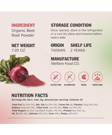 Black Hut Organic Beet Root Powder Superfood for Heart Health & Nitric Oxide Boost Natural Red Food Coloring for Baking Smoothies Juice Non-GMO Vegan Gluten-Free No Sugar Added (7.06 Oz) - Buy Online on GoSupps.com