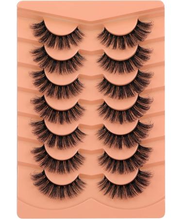 JIMIRE Faux Mink Lashes Fluffy Cat Eye 18MM Long Fake Lashes Bulk Full Volume D Curl False Eyelashes 7 Pairs Pack Look Like Extensions - Buy Online on GoSupps.com