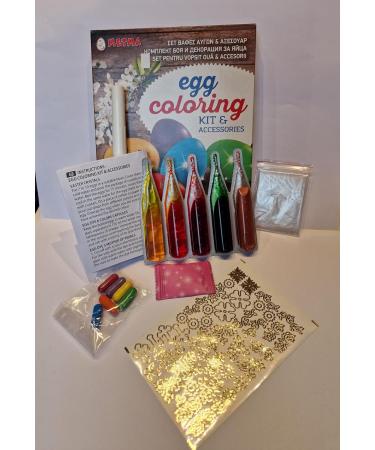 Metma Easter Egg Colouring kit and accessories 4 Coulors egg dye plus Pearl dye 6 coulors capsules egg dye crystals and pen - Buy Online on GoSupps.com