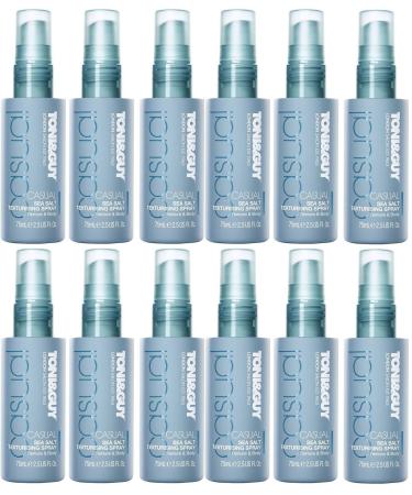 12 x 75ml Toni & Guy Casual Sea Salt Texturising Spray - Mini Travel Size
