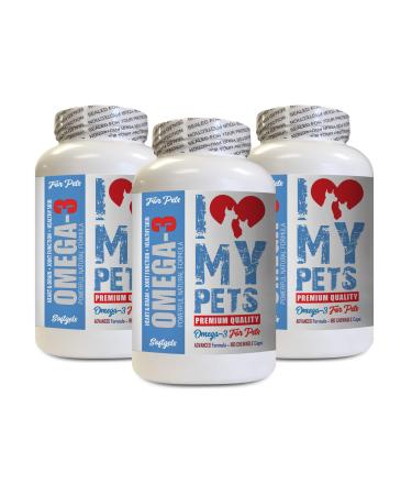 Heart Support Dog - Omega 3 Fatty ACIDS for Pets - Dogs and Cats - Premium Health - Wellness Dog Treats - 540 Softgels (3 Bottles)