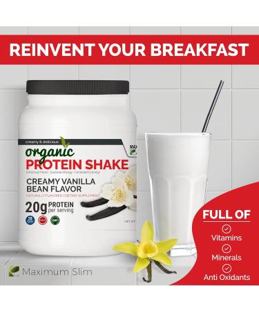 Maximum Slim Organic Protein Shake - Creamy Vanilla Bean Flavor | Buy Internationally - Buy Online on GoSupps.com
