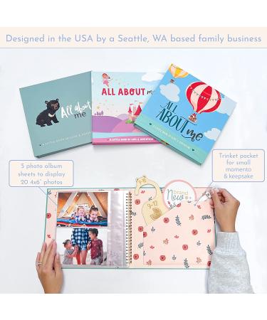 RubyRoo Baby Memory Book for Girls - 60 Page Hardcover Scrapbook for First 5 Years - Keepsake Photo Album and Milestone Journal - Perfect Baby Shower Gift - Buy Online on GoSupps.com