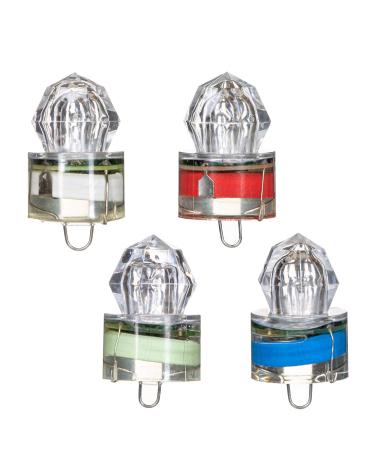 American Fishing, Diamond Deep Drop Sea Fishing Light Kit, Water Activated LED Strobe, Fish Lures, and Flashers for Saltwater and Freshwater, Rated Depth 3,280 ft, Cath Swordfish and More, 5 Pack Red/White/Blue/Green/ Multi Color (Disco)