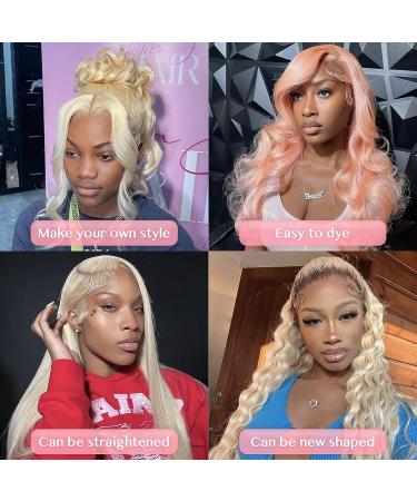Octtsea 613 Blonde Lace Front Human Hair Wig 22 Inch Body Wave | Pre Plucked with Baby Hair | 150% Density HD Lace Frontal Wig for Women - Buy Online on GoSupps.com