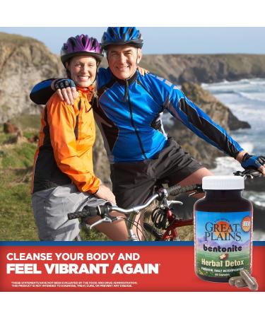 Yerba Prima Bentonite Clay Plus Herbal Detox 60 Veggie Capsules (Pack of 2) - Use Long Term or as Rapid Detox Premium Quality Ingredients Powerful Daily Detoxification Great Plains Bentonite - Buy Online on GoSupps.com