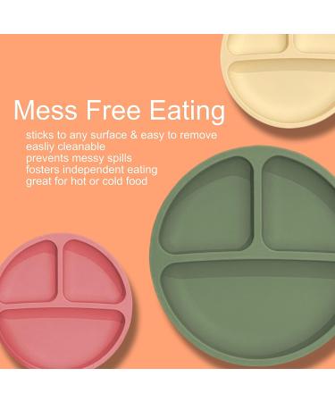 LittlePanda Silicone Baby Plates with Suction | 100% Silicone Divided Plates for Kids | Baby Led Weaning Supplies | Microwave & Dishwasher Safe Toddler Plates | 3 Pack - Buy Online on GoSupps.com