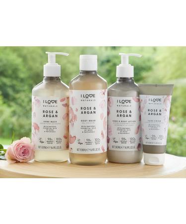 I LOVE Naturals Rose & Argan Lait Corps & Mains Nourrissant Hydratant V gan aux Huiles Essentielles de Rose & Patchouli Beurre de Karit Flacon 100% Recycl Soin Douceur pour Peau Lisse 2x 500ml - Buy Online on GoSupps.com