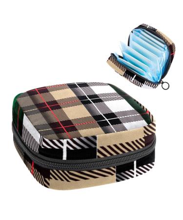 Women's bonds Storage pockets Stillpad holder brown black white blue checkered Portable period kit pocket feminine product bag for women girls color4