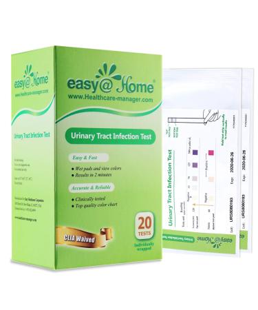 EasyHome 20 Individual Pouches Urinary Tract Infection FSA Eligible Test Strips (UTI Test Strips) Monitor Bladder or Urinary Tract Issues by Testing Urine, 20 Tests/Box (UTI-20P) 20 Count (Pack of 1) - Buy Online on GoSupps.com