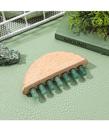 Healvian Wooden Scalp Massage Comb with Natural Jade - Deep Tissue Trigger Point Massage Device for Men & Women - International Shipping - Buy Online on GoSupps.com