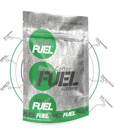 Urban Fuel Active Green Coffee Max Strength 6000mg - Pure Green Coffee Bean Extract with Premium GCA - Natural Food Supplement (60 Capsules) - Buy Online on GoSupps.com