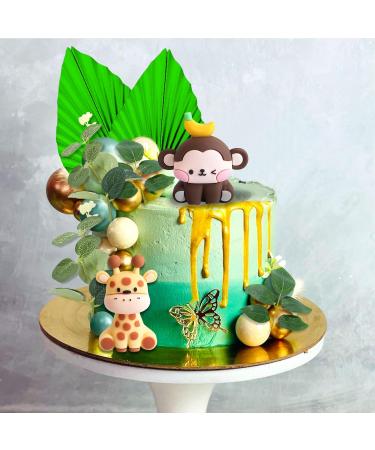 Jevenis Sage Green Jungle Birthday Decor - Tortendeko Animals for Baby Showers & Parties - Buy Online on GoSupps.com