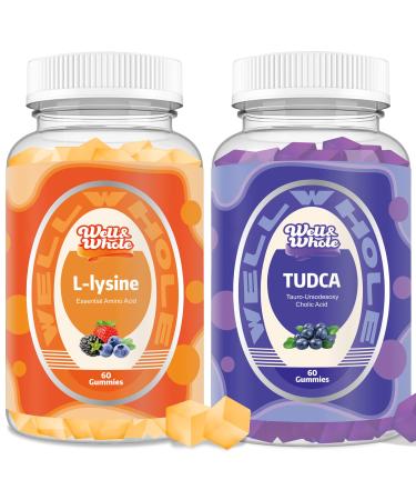 Well&Whole L-Lysine Gummies 1000mg and TUDCA 1000mg Gummies with Milk Thistle 500mg