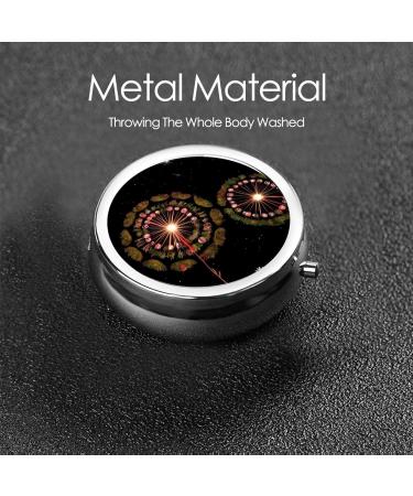 Starry Dandelion Round Pill Box | 3 Compartment Organizer | Portable Travel Pill Box for Easy Medication Storage - Buy Online on GoSupps.com