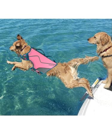 Vivaglory Sporty Neoprene Rescue Vest for Dogs - Comfortable & Durable Pink Gray XL (74-84cm) | Secure Pet Safety Gear - Buy Online on GoSupps.com