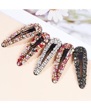 10pcs Crystal Hair Clips - Rhinestone Snap Hair Accessories for Women and Girls - Buy Online on GoSupps.com
