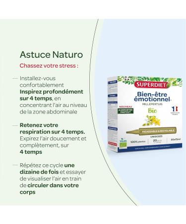SUPERDIET - MILLE-WERT ORGANIC - Emotional well-being - Portable format - 20 single doses of 15 ml - Buy Online on GoSupps.com