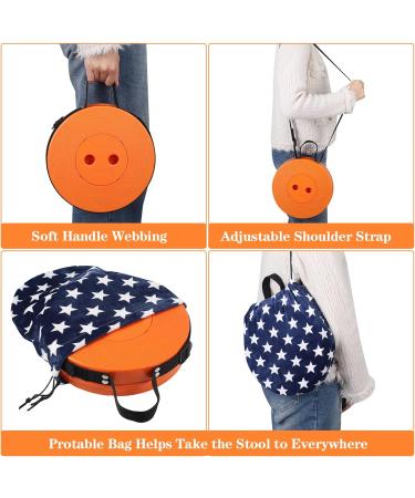 Portable Telescoping Stool: Lightweight Retractable Folding Seat | 600 lbs Capacity Chair for Camping, Fishing, Hiking - Orange (1 Pack) - Buy Online on GoSupps.com