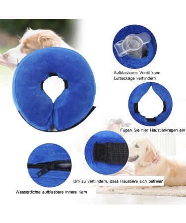 Inflatable Recovery Collar for Dogs & Cats | Adjustable Protective Dog Cone - Soft & Comfortable | Ideal for Post-Op & Wound Care (L) - Buy Online on GoSupps.com