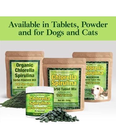 Premium Chlorella Spirulina Powder - 85 Servings - Non-GMO - Sunlight Grown - Deep Green Color - Cracked Cell Wall - High Protein - Alkalizing - Vegan Capsules - Mountain Water - 170g - Buy Online on GoSupps.com