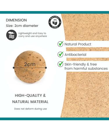 Natural Cork Yoga Studio Massage Ball - 2 cm | Eco-Friendly & Unbranded - Buy Online on GoSupps.com