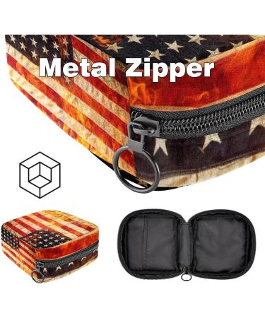 MUOOUM Sanitary Napkin Storage Bag - American Flag Design - Portable Menstrual Cup Pouch for Women - Multi-colored - Buy Online on GoSupps.com