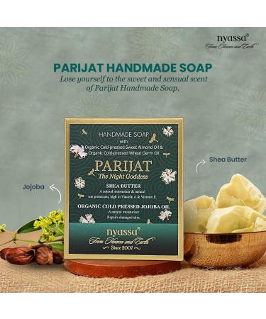 Nyassa Parijat Night Blooming Jasmine Soap - 150gm Handmade with Turmeric & Shea Butter | Paraben Free Cruelty Free Vegetarian - Shop Internationally - Buy Online on GoSupps.com