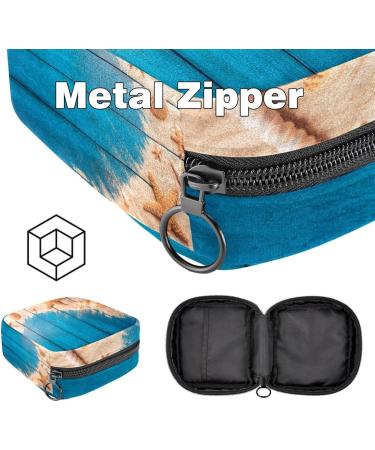 Portable Women's Binding-Up Bags | Multicolored Seester-Blue Pattern | Menstrual Cup Pocket & Pads for Teens - Buy Online on GoSupps.com